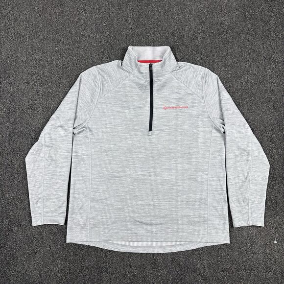 Vineyard Vines Other - Vineyard Vines Performance 1/4 Zip Pullover Mens White Gray Stretch Size Medium